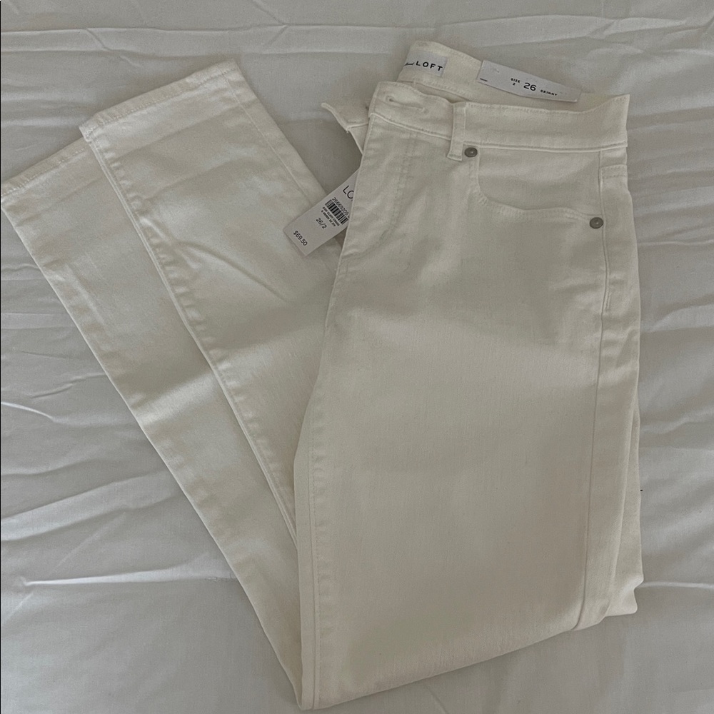 LOFT Women's Off-White Skinny Jeans